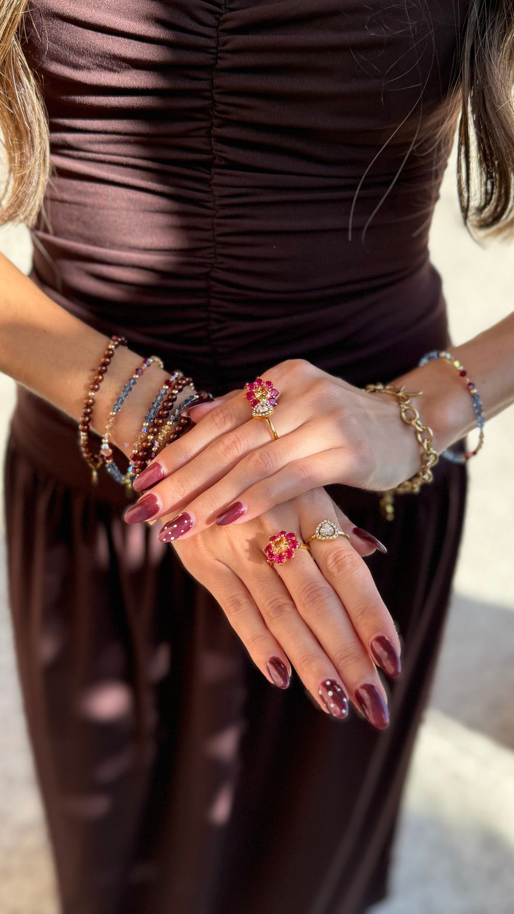 Heart adjustable clear gold ring