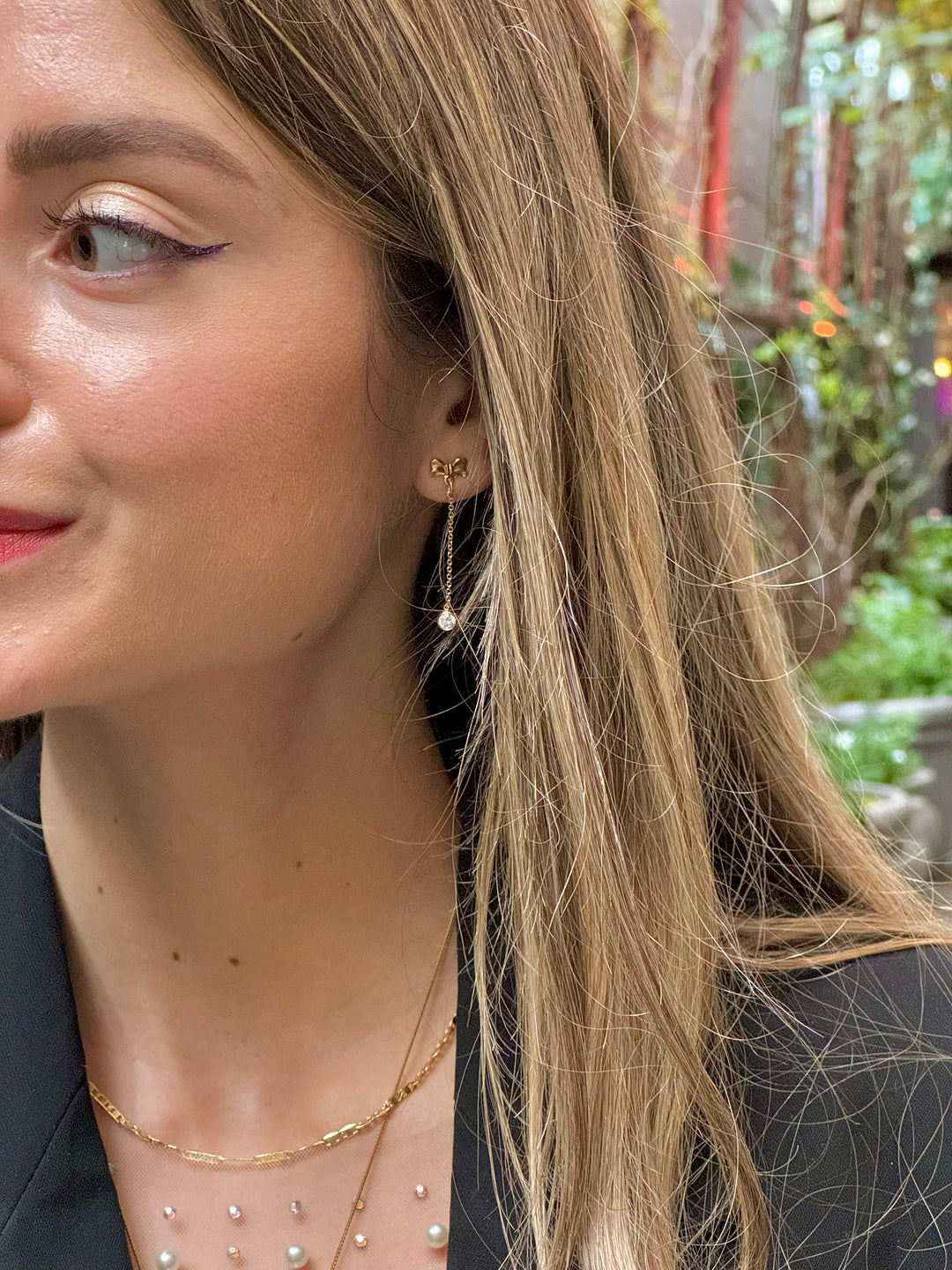 I'm Dreaming Of A Sparkly Christmas Gold Bow Earrings