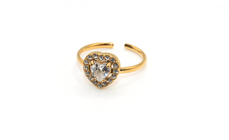 heart cz ring