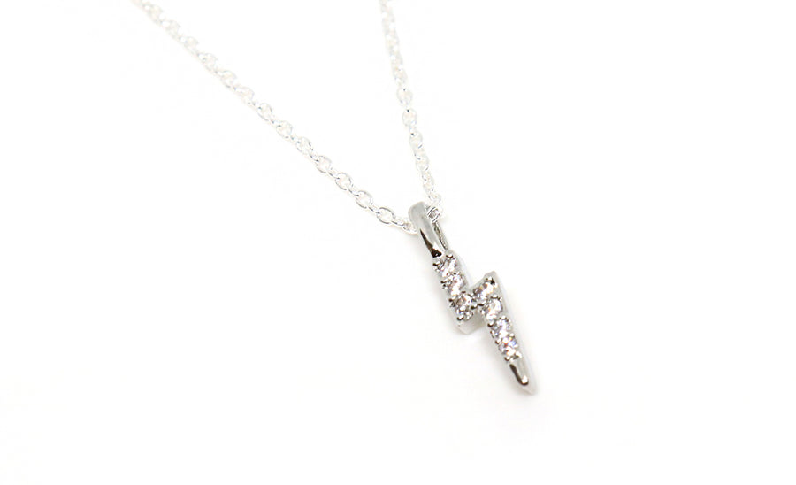 sterling silver dainty lightning bolt necklace Jessica Santander