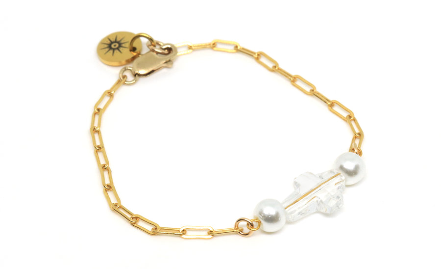 dainty gold-filled cross jewelry bracelet Jessica Santander
