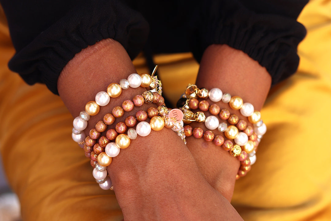 Splendor Rose Gold Beaded Bracelet