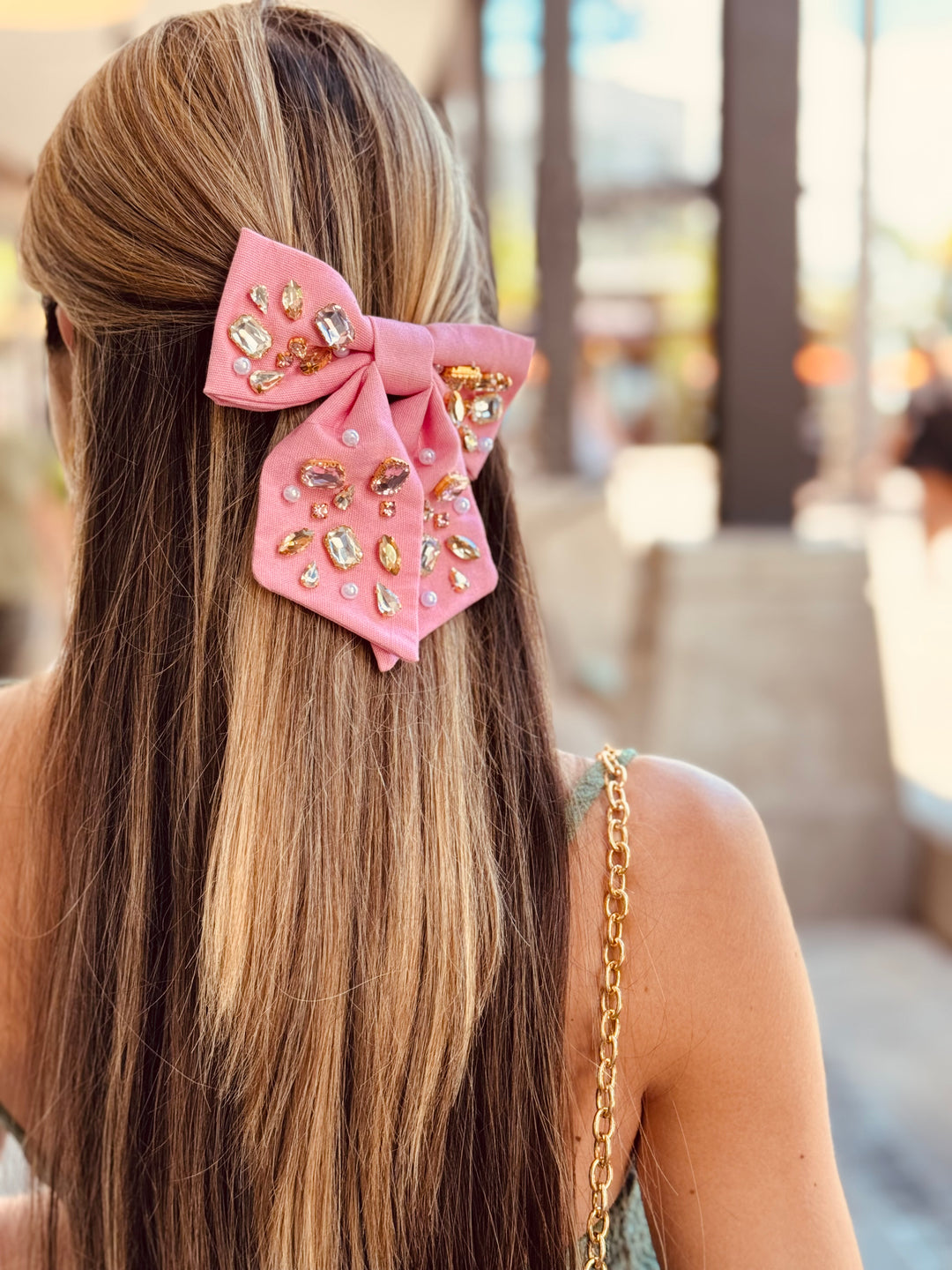 La Vie En Rose Pink Bow Barrette