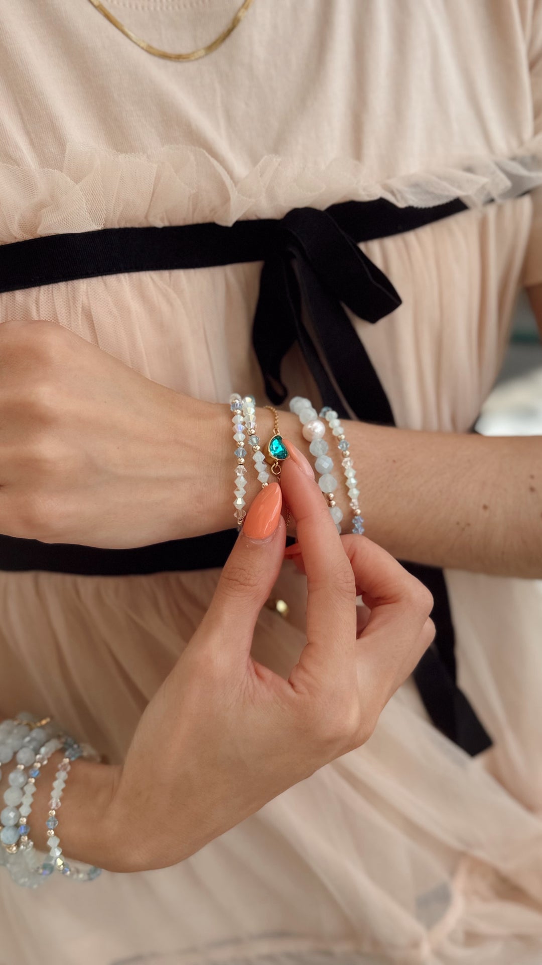 Aqua Blue Dainty Bracelet