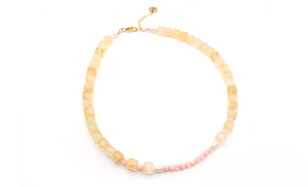 citrine gemstone necklace beaded jewelry handmade jewelry