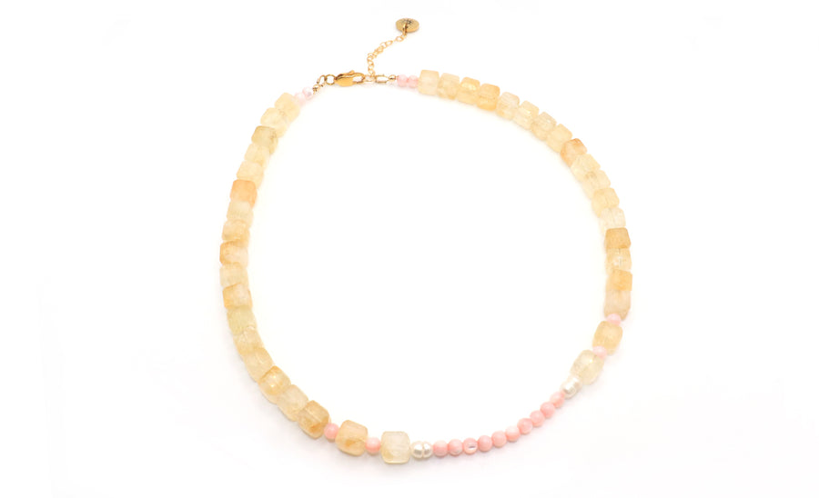 citrine gemstone necklace beaded jewelry handmade jewelry