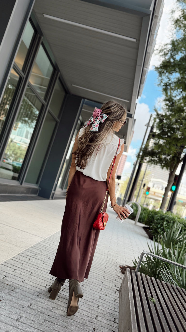 Fall rose hair bow