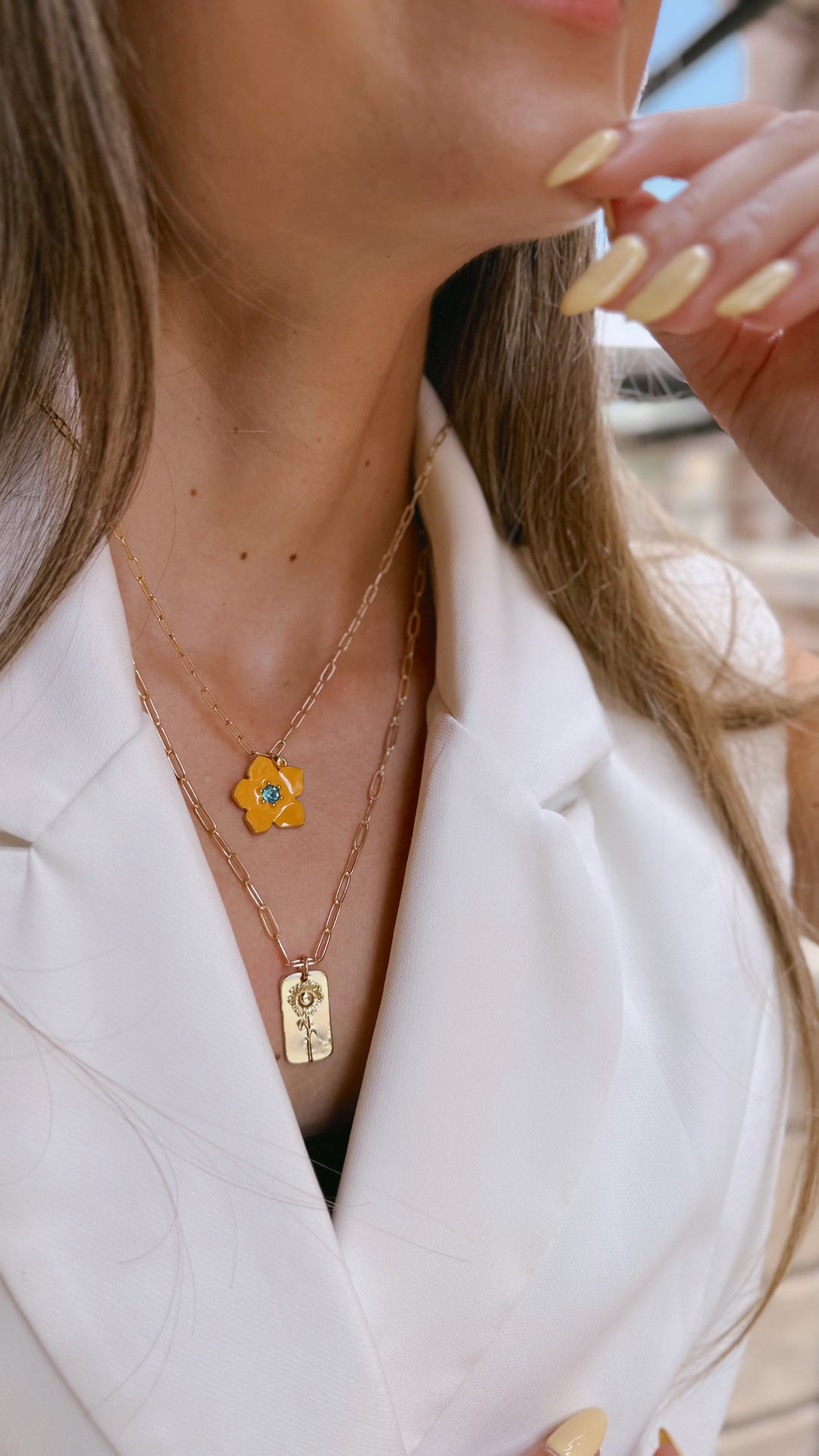 Claire Sunflower Necklace in Gold