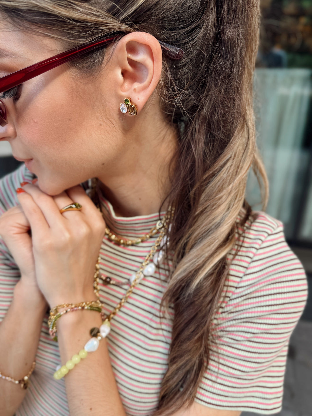 The Fifth Avenue Daydream Mulit Color Stud Earrings