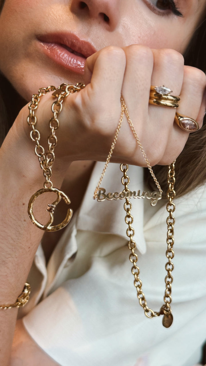 Becoming Gold Medallion Necklace