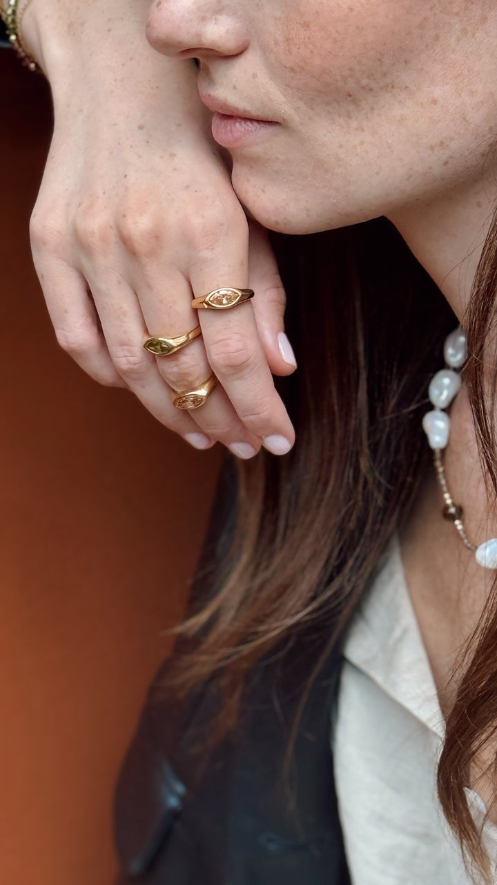 The Quiet Confidence Olivine Green Gold Ring