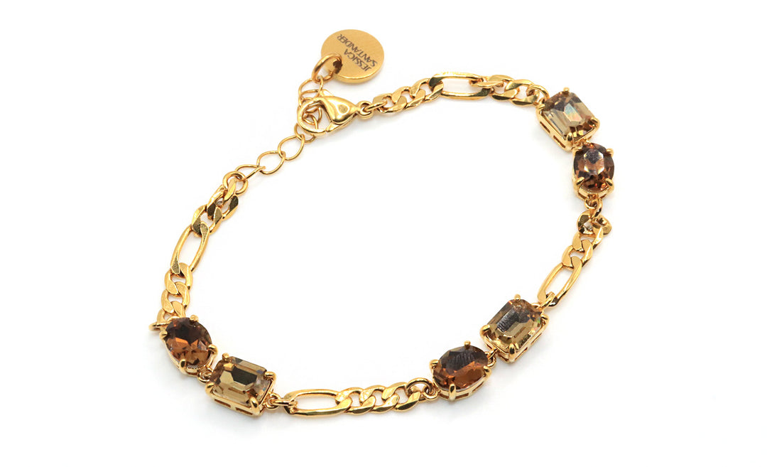 Jaclynn Olivine & Smoky Topaz Gold Bracelet