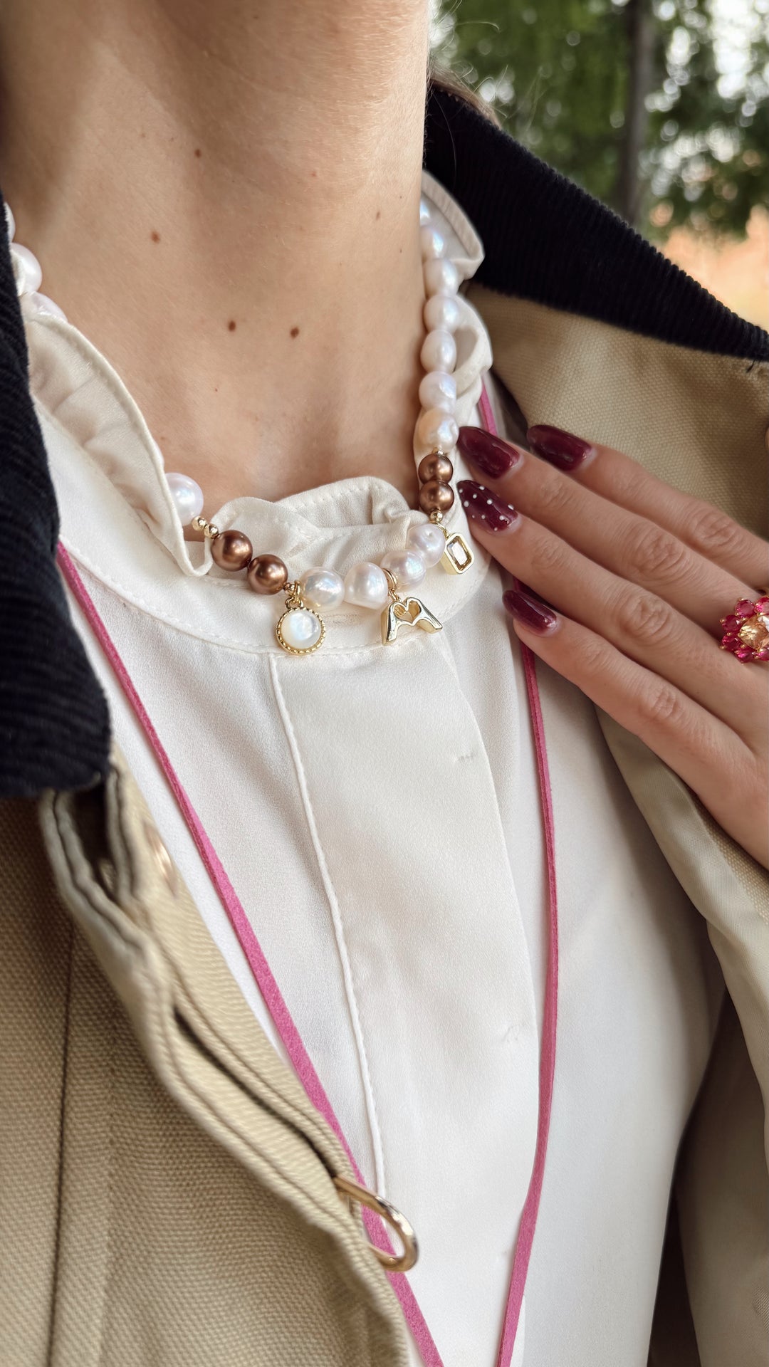 Bold and Beautiful Pearl Charm Necklace