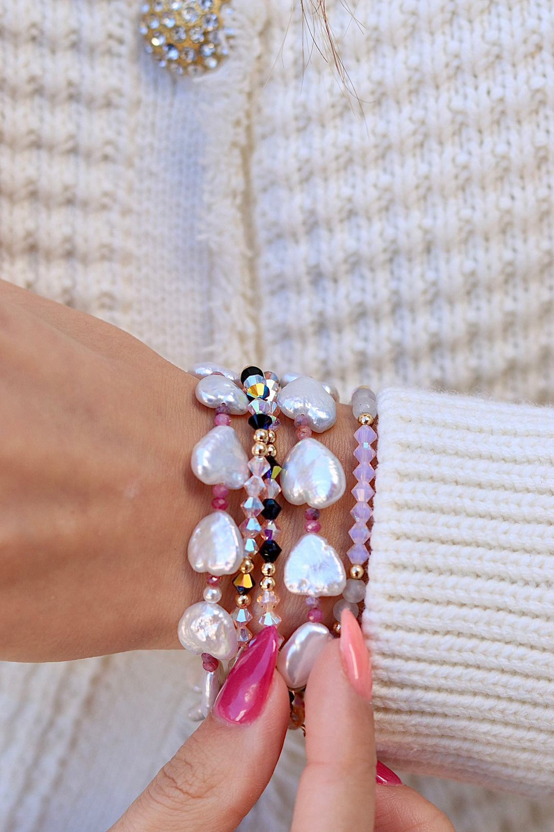 Sweetheart Valentine's Pearl Bracelet