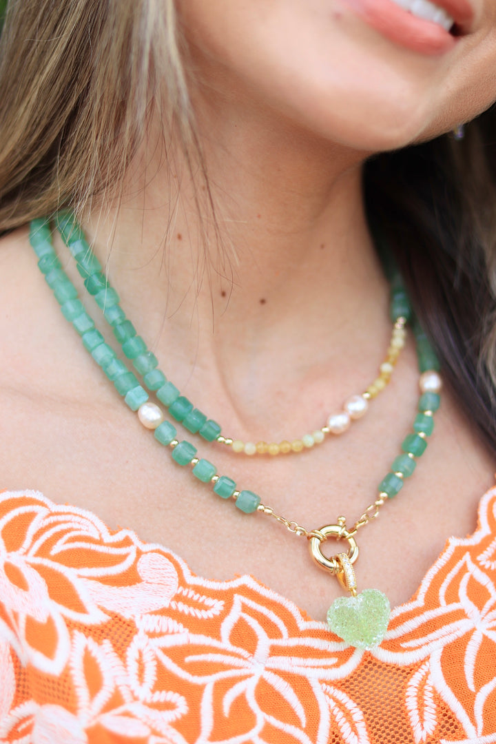 summer-necklace-green-gemstones-jewelry-with-green-heart