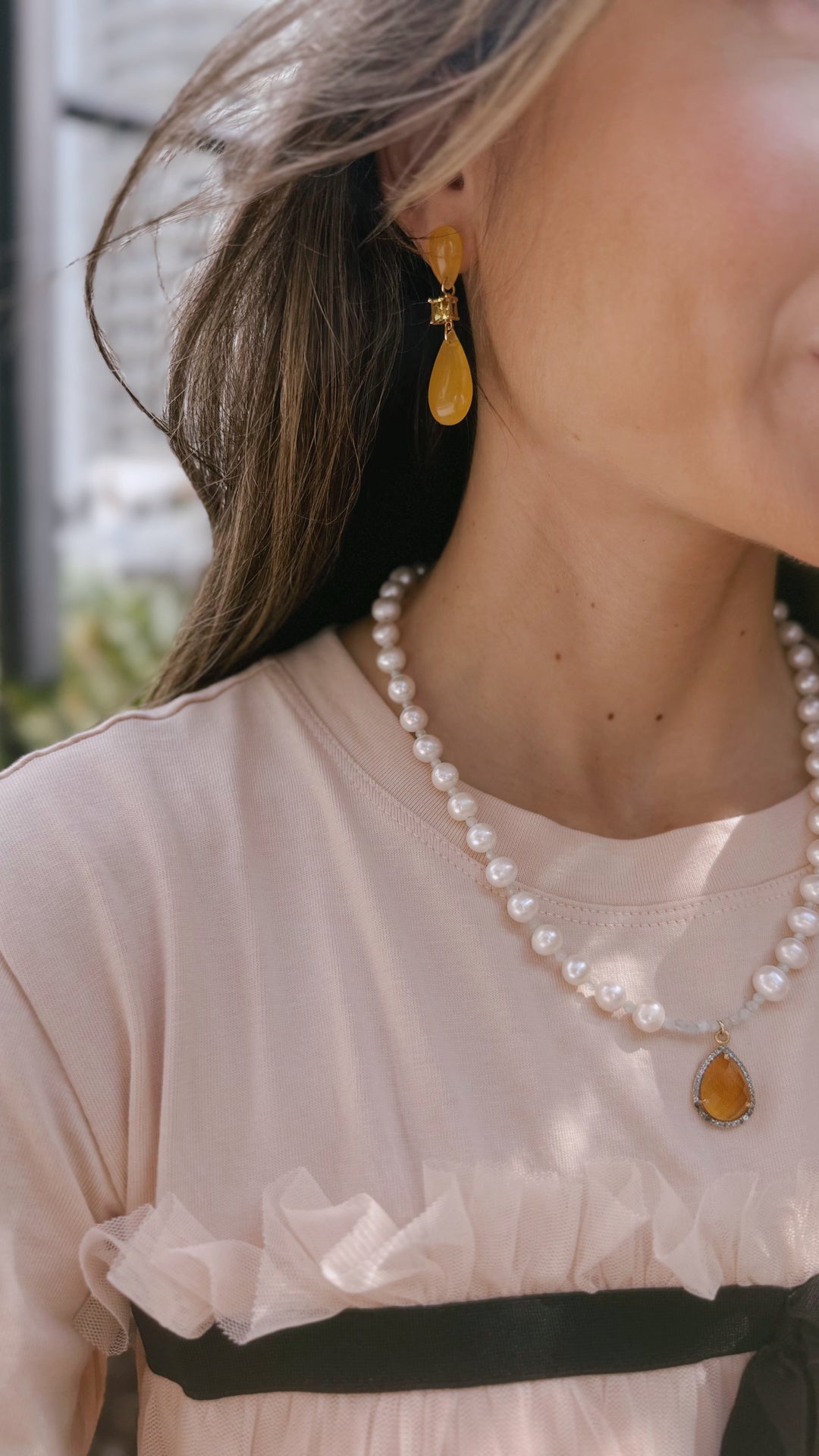 Soft Citrine Drop Earrings