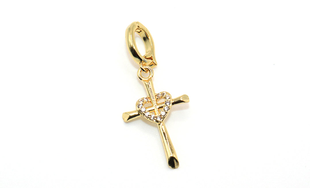 gold cross charm charm bracelet