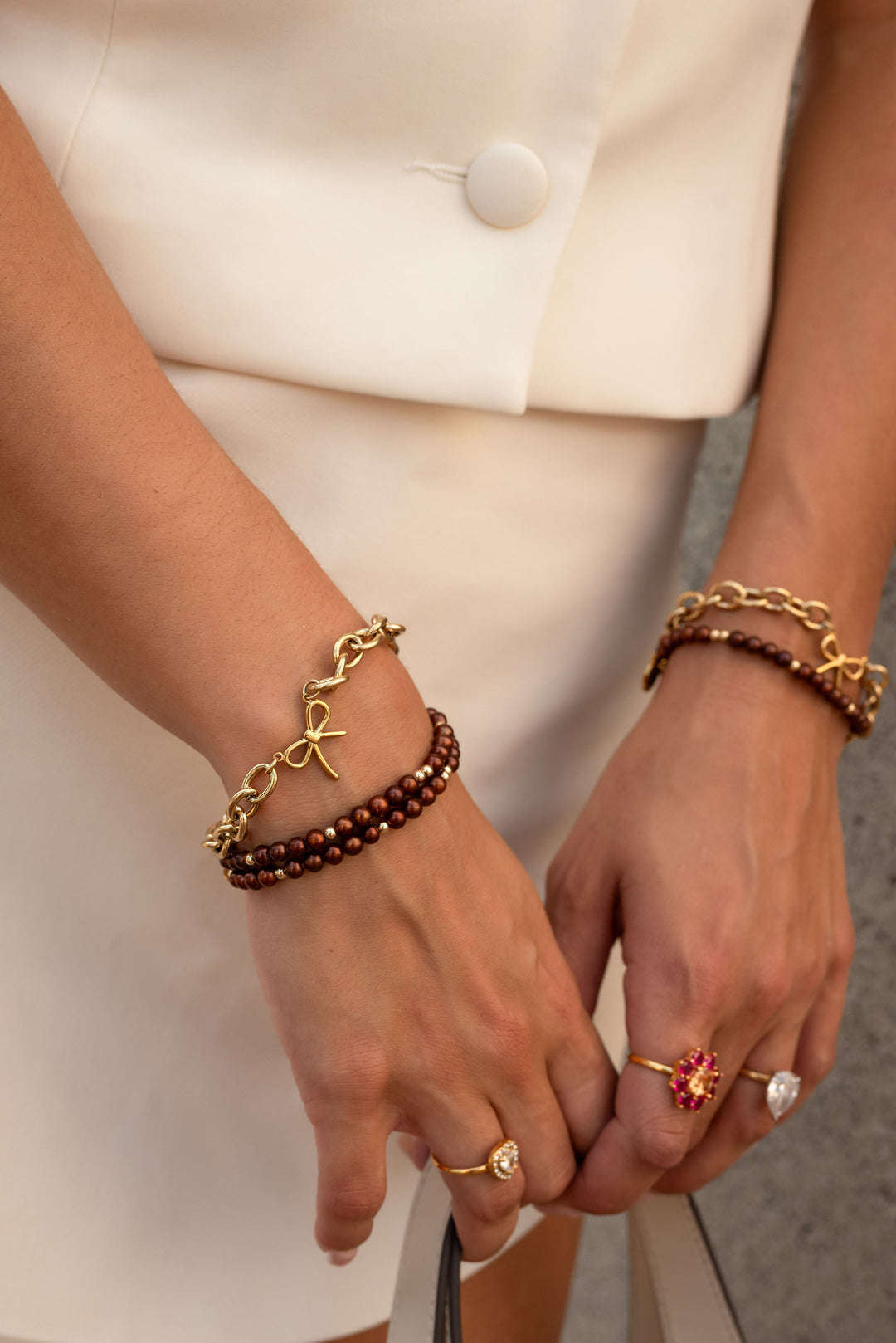 Bold and Beautiful Brown Pearl Bracelet