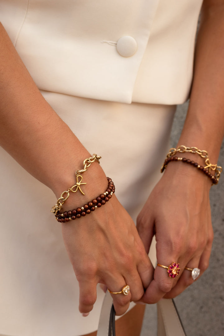 Bold and Beautiful Brown Pearl Bracelet