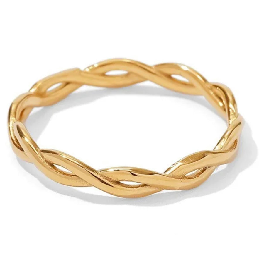 Gold plated stainless steel minimalist ring