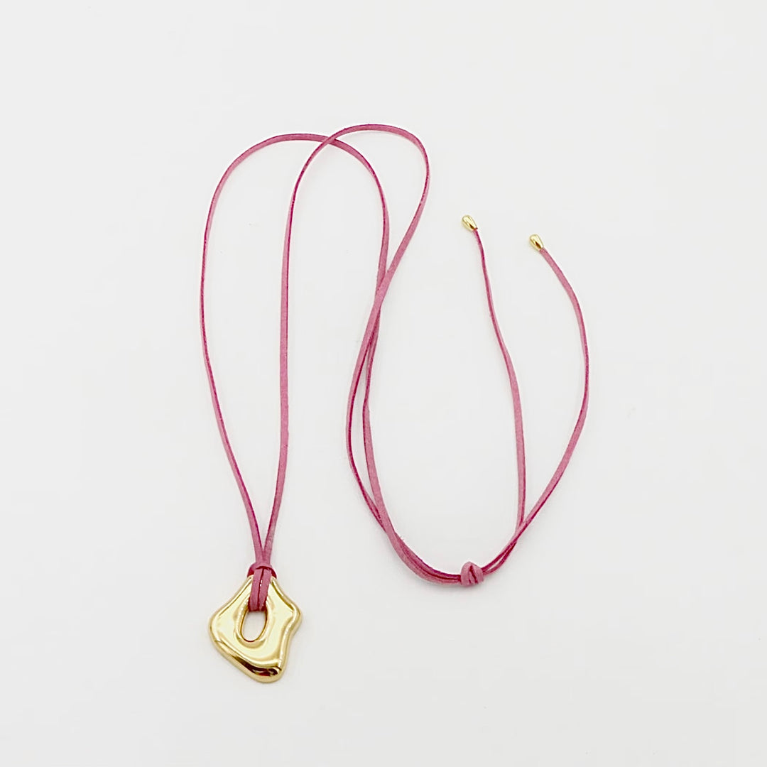 Audrey Dusty Rose Cord Necklace