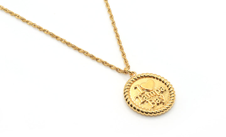 I Love Tampa Bay Gold Coin Necklace