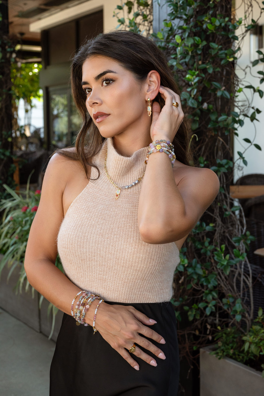 opal gemstone sunstone necklace  fall jessica santander