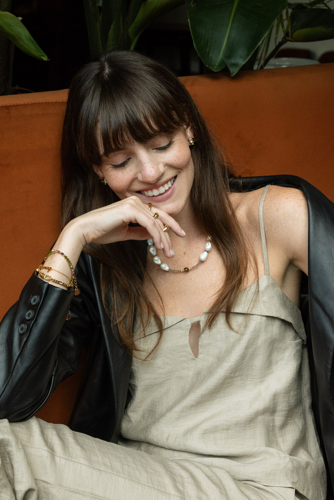 Jaclynn Baroque Pearl & Smoky Topaz Choker