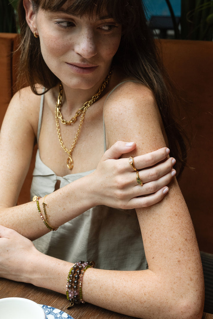 luxury mini gold huggie hoops with smoky topaz