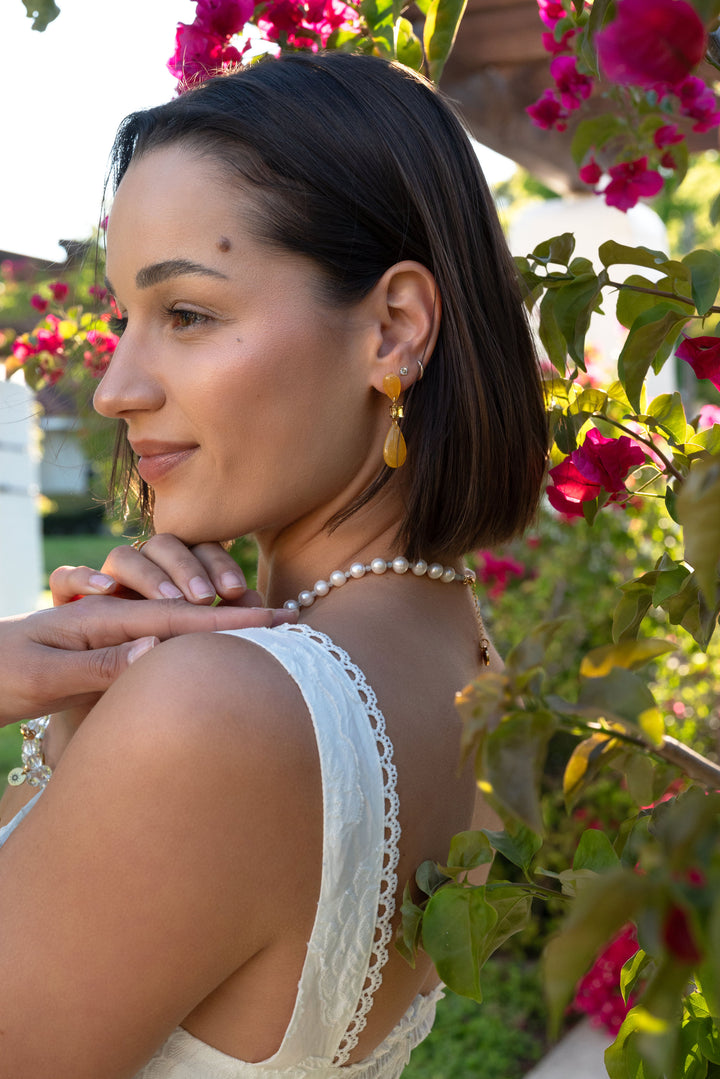 soft yellow drop earrings jewelry lightweight earrings