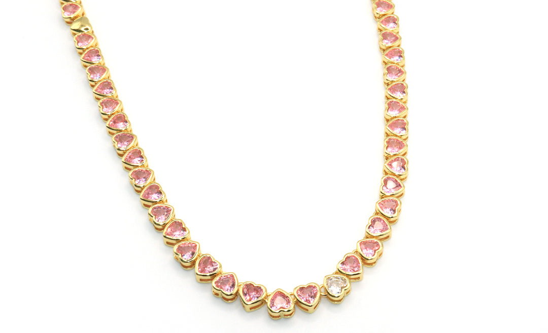 Pink Heart Valentine's Necklace