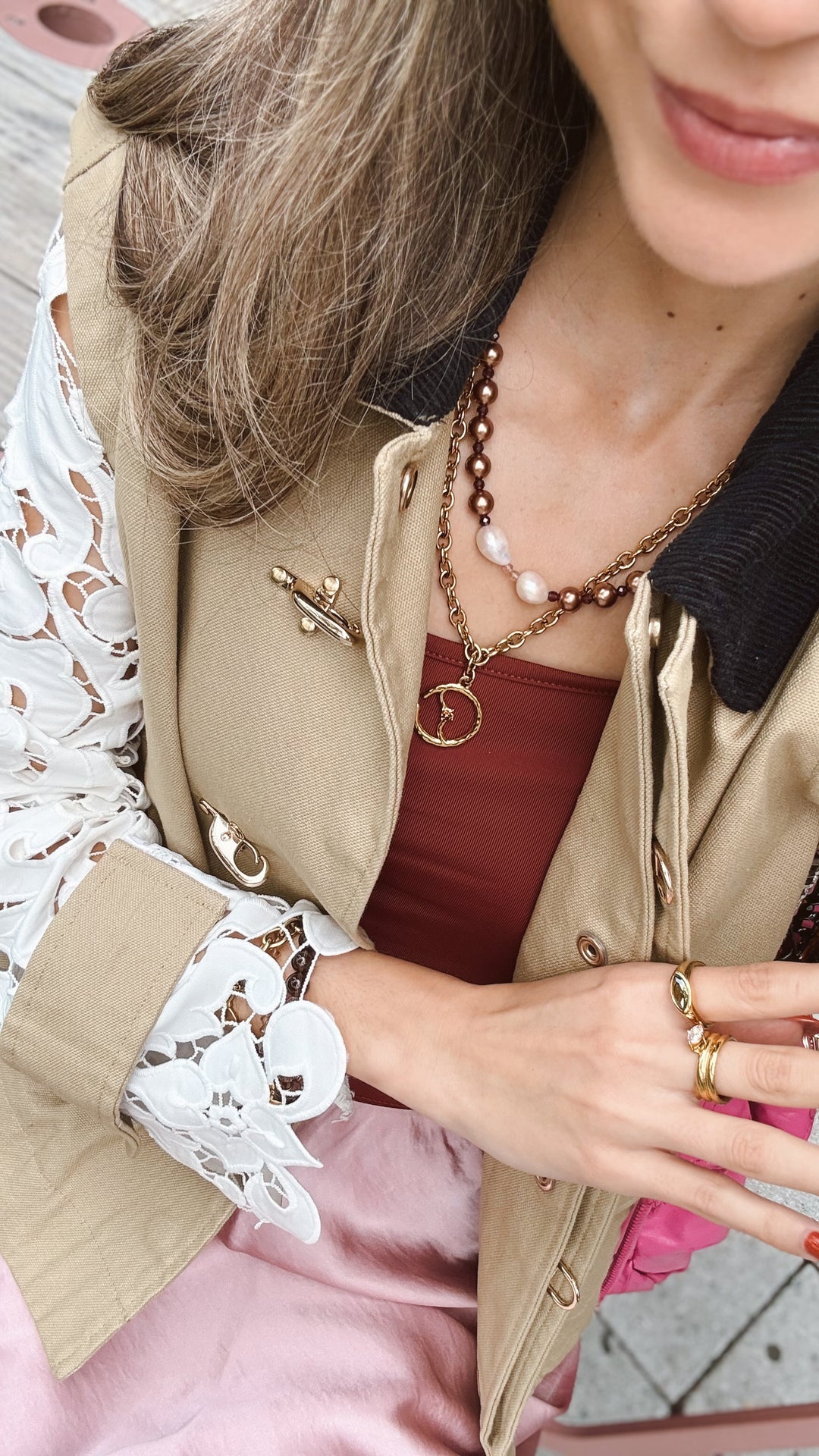 Becoming Open Path Gold Medallion Necklace