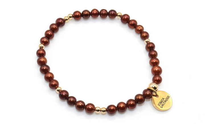 coffee brown pearl fall bracelet