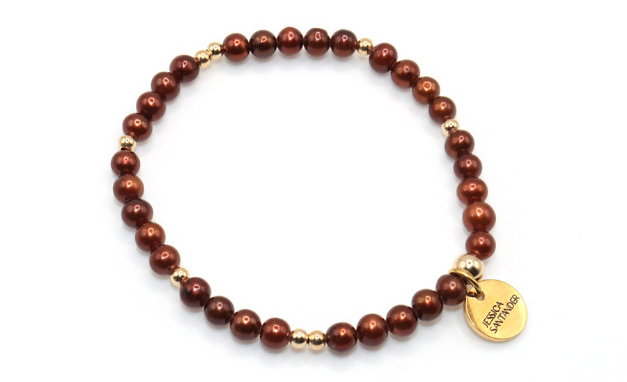 coffee brown pearl fall bracelet