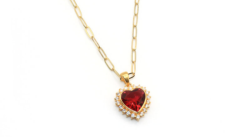 Bold and Beautiful Burgundy Heart Necklace