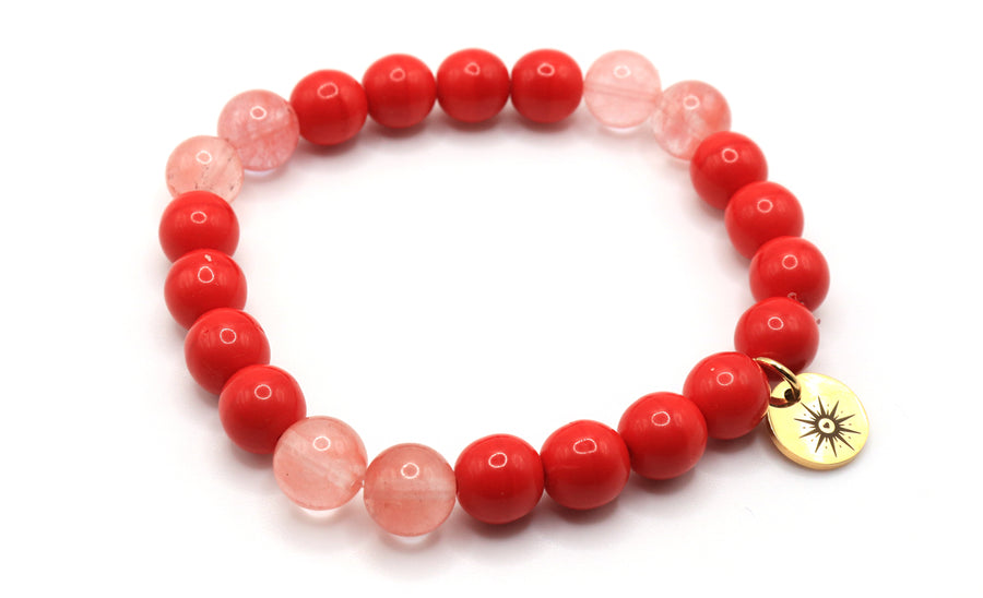 Cherry red gemstone bracelet