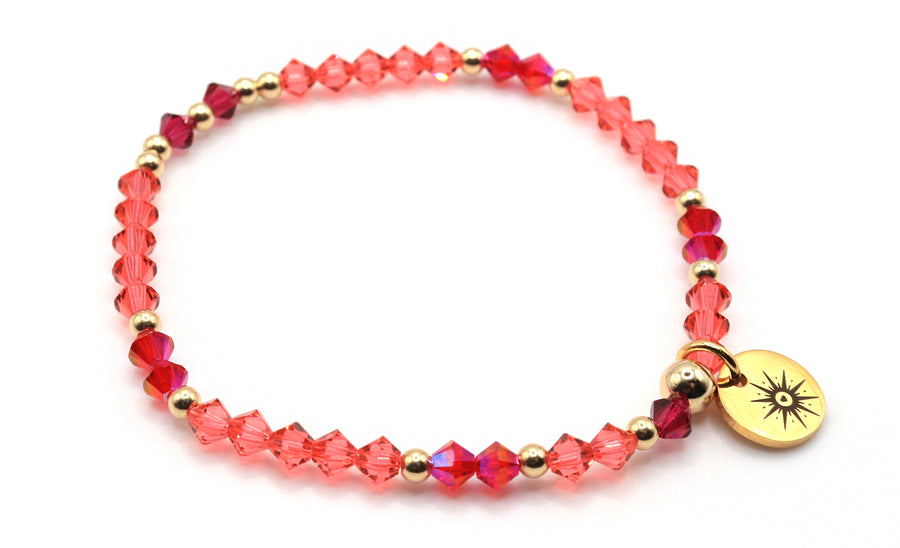 Cherry red swarovski crystal bracelet