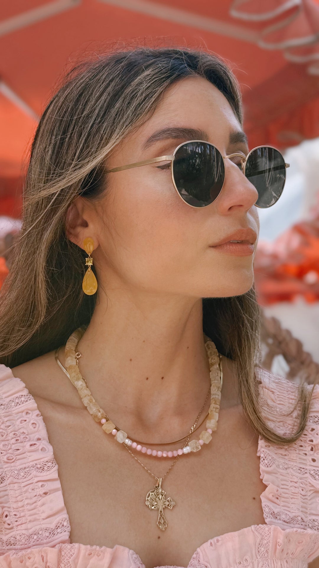 citrine gemstone choker summer necklace