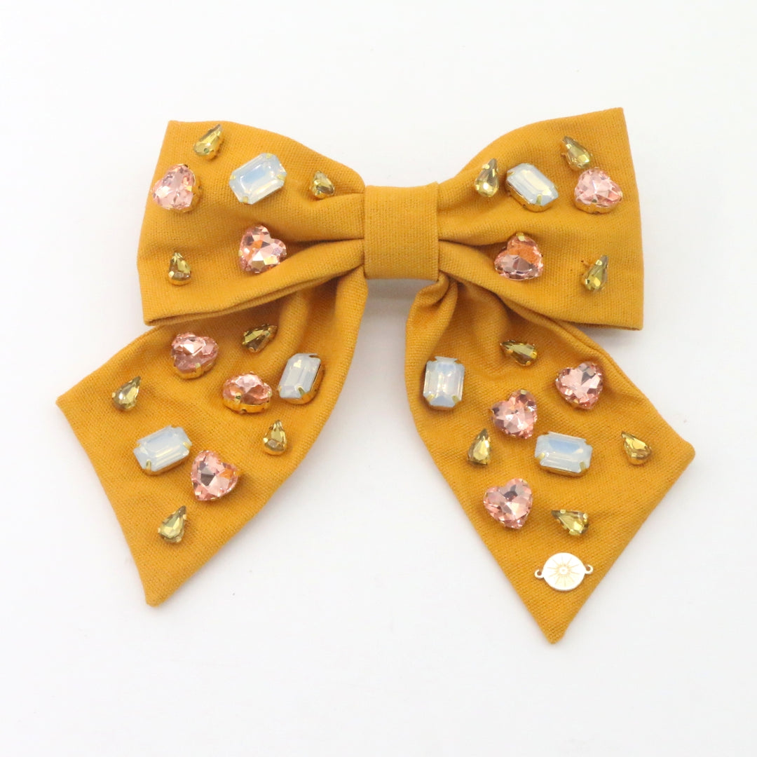 Autumn Gold Bow Barrette