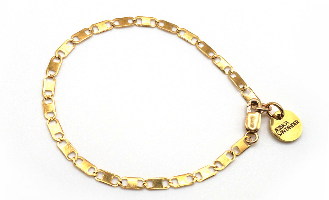 gold flat bracelet chain jewelry