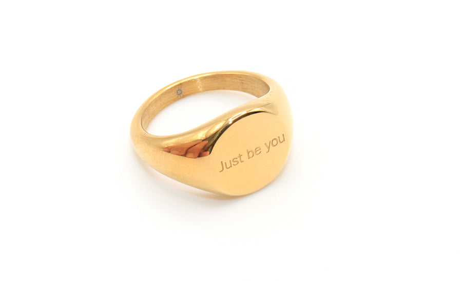 gold signet ring just be you phrase jessica santander