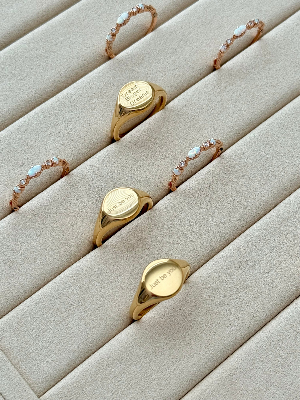 gold signet ring just be you phrase jessica santander