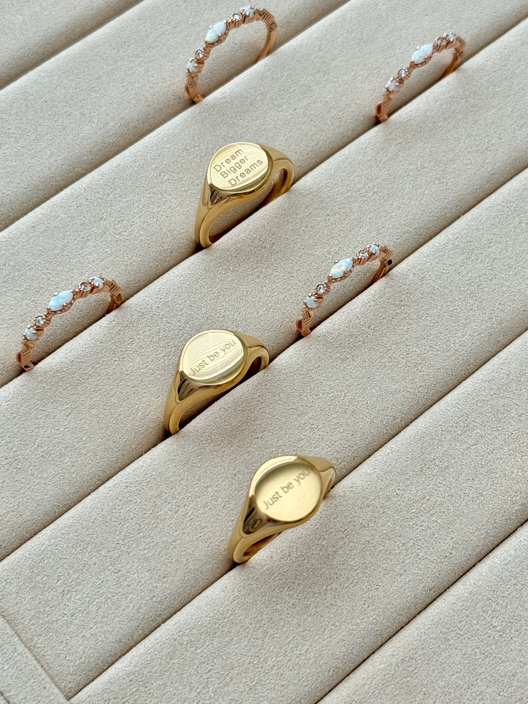 gold signet ring just be you phrase jessica santander