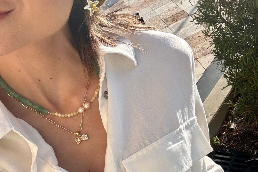 dainty green gemstone summer choker