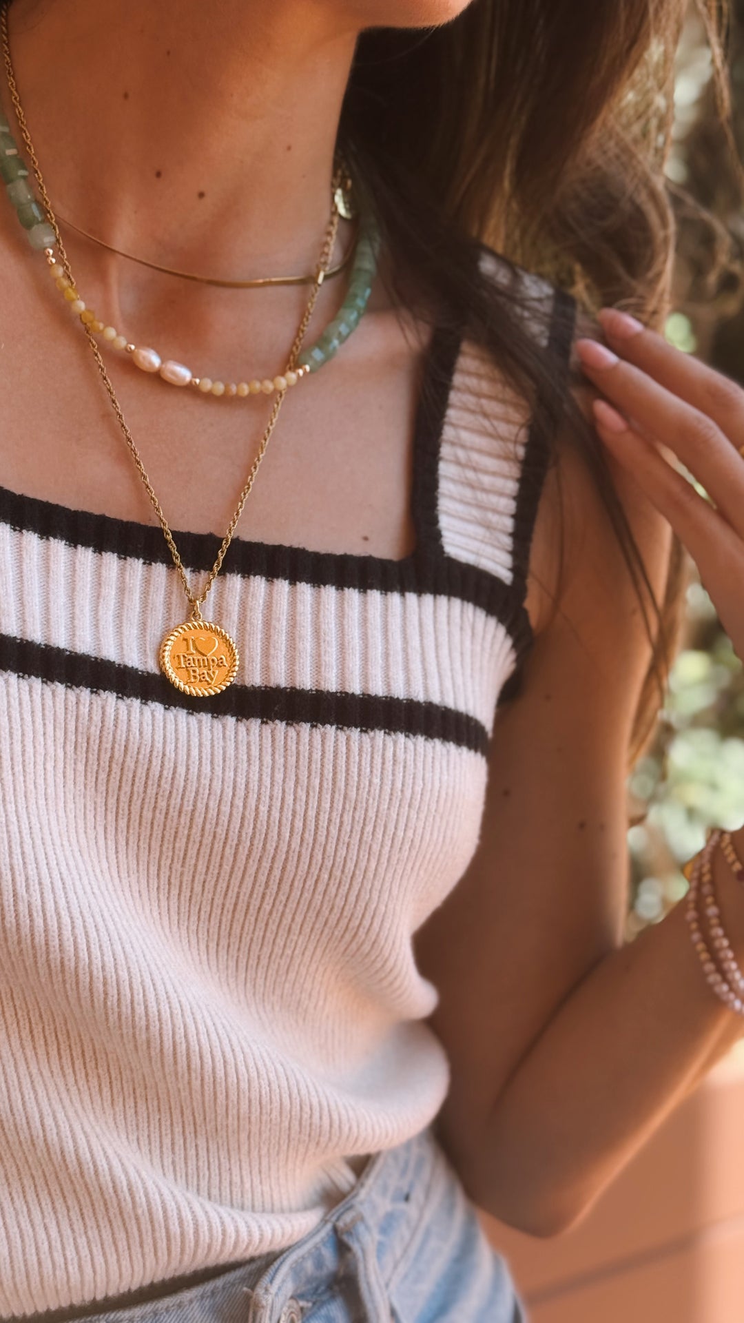 Dainty gold rope chain necklace with layering necklaces