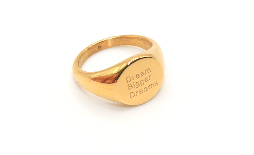 dream bigger drams signet ring jessica santander