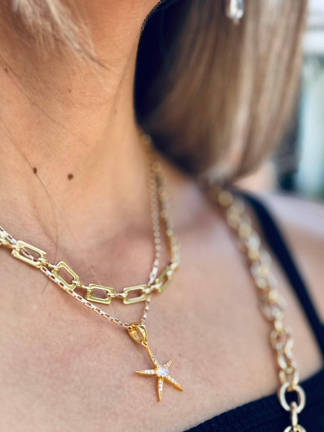 dainty gold paperclip chain necklace jessica santander