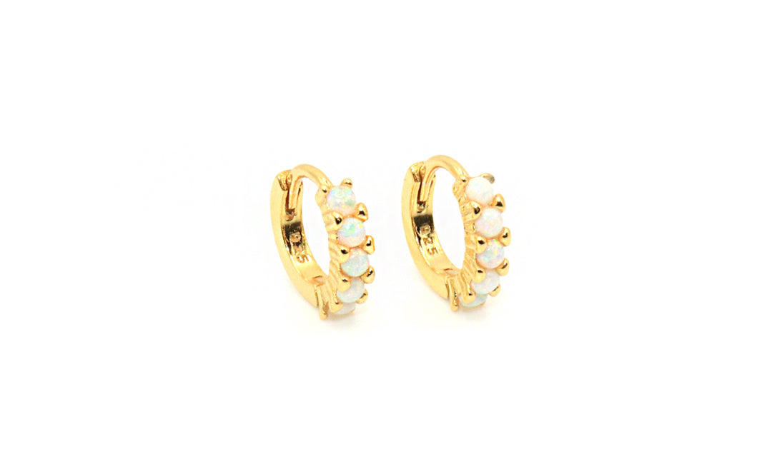 opal mini dainty hoop earrings
