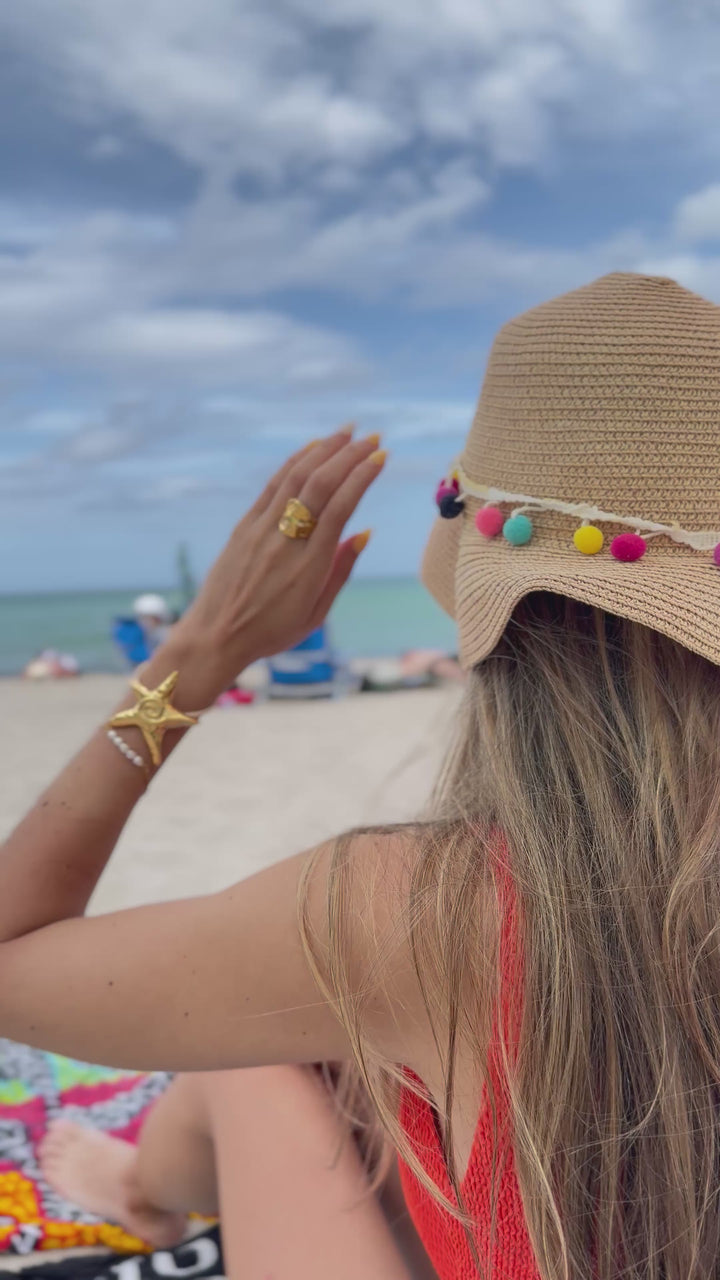 starfish gold non tarnish hair tie accessory