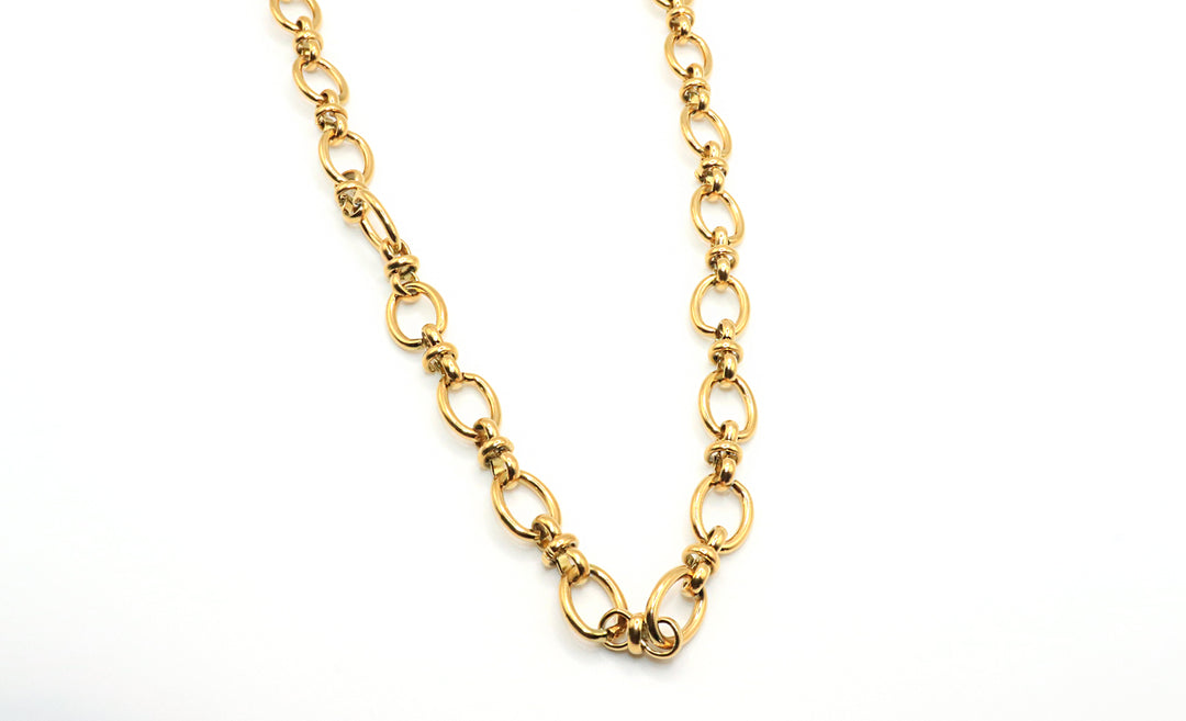 stainless steel charm oval necklace